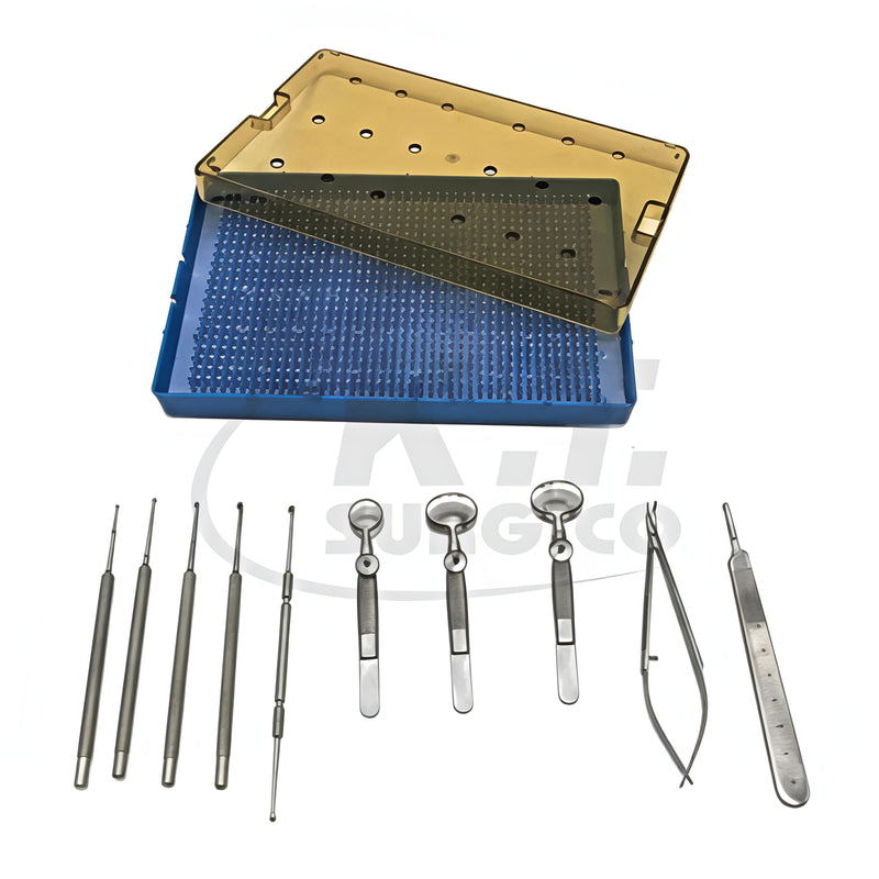 11-Piece Chalazion Curette Set – Stainless Steel Ophthalmic Surgical Instruments for Eye Surgery