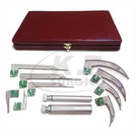 11 Piece Fiberoptic Laryngoscope Set for Anesthesia and Airway Procedures