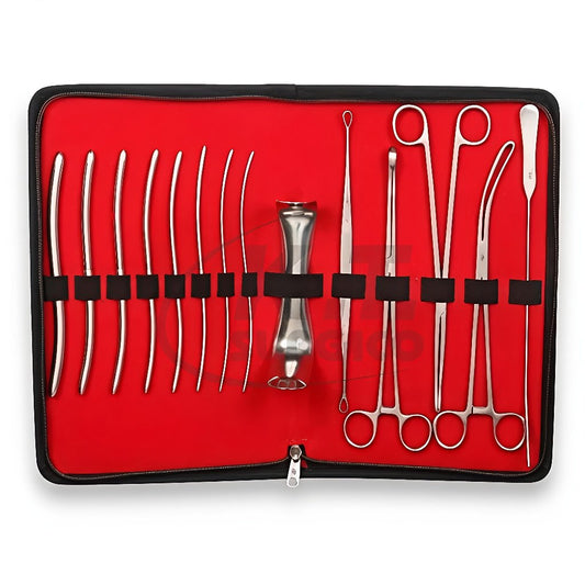 13 piece DNC gynecology instrument set for dilation and curettage