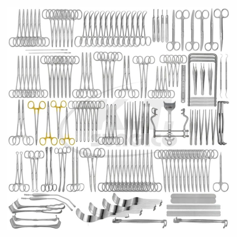161 Pcs Major Basic Instrument Set – General Surgery Stainless Steel Instruments