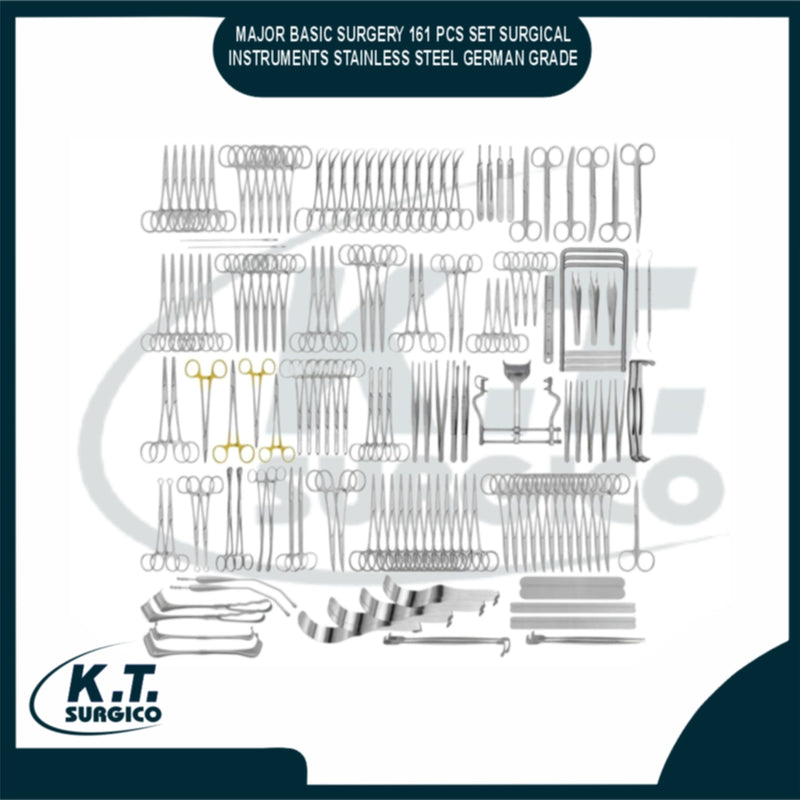 Major Basic Instrument Set 161 PCS Stainless Steel Professional Kit