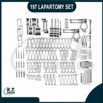 Heavy-duty Balfour and Deaver retractors included in the 197 piece laparotomy surgical set.