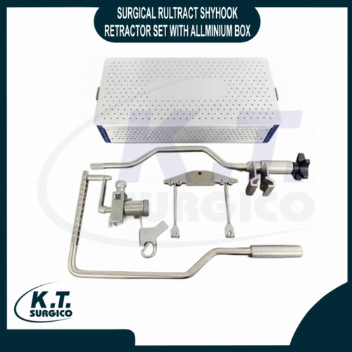 Surgical Rultract Skyhook retractor set organized inside a premium aluminum box.