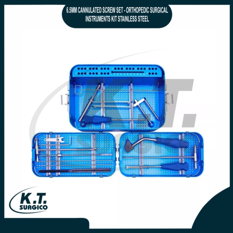 6.5mm Cannulated Screw Set Orthopedic Surgical Instruments Kit – Complete Stainless Steel Cannulated System