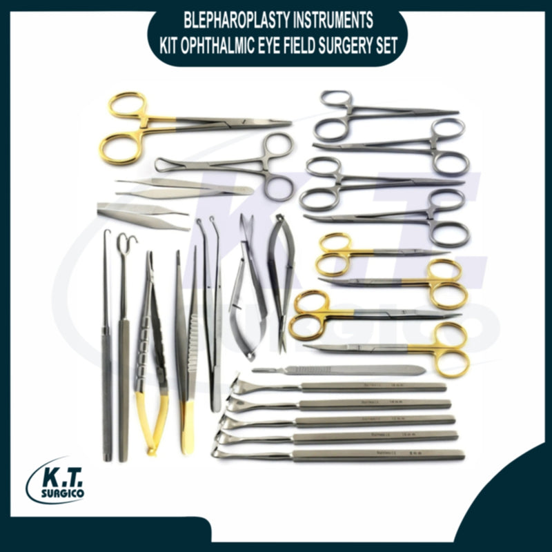 Premium stainless steel blepharoplasty surgery instrument kit for USA plastic surgeons