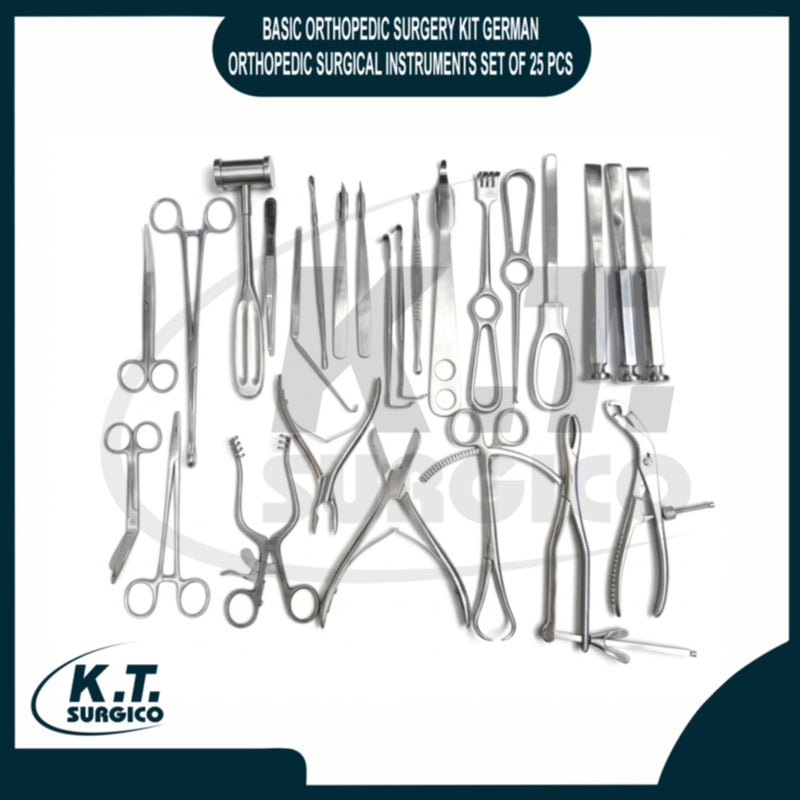 25-piece premium stainless steel basic orthopedic surgery instrument set for USA clinics