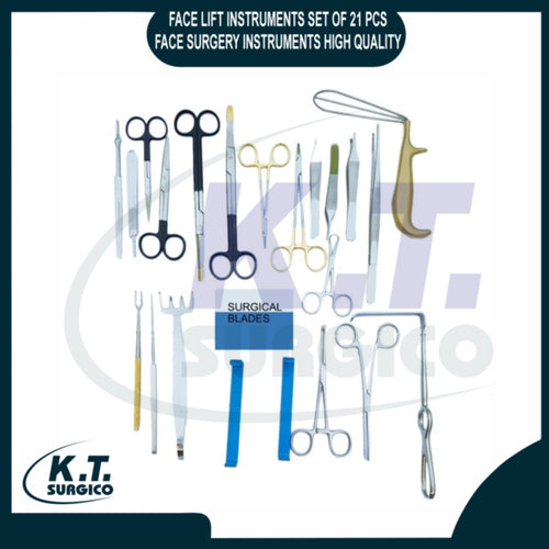21 piece face lift surgery instruments set