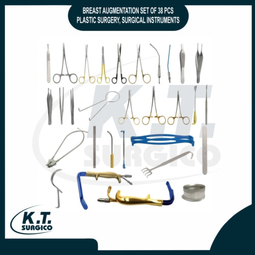38 Piece Breast Augmentation Surgical Instrument Set made of premium stainless steel for plastic surgery