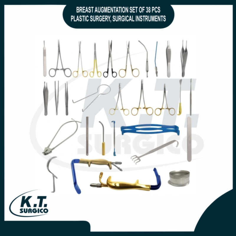 38 Piece Breast Augmentation Surgical Instrument Set made of premium stainless steel for plastic surgery