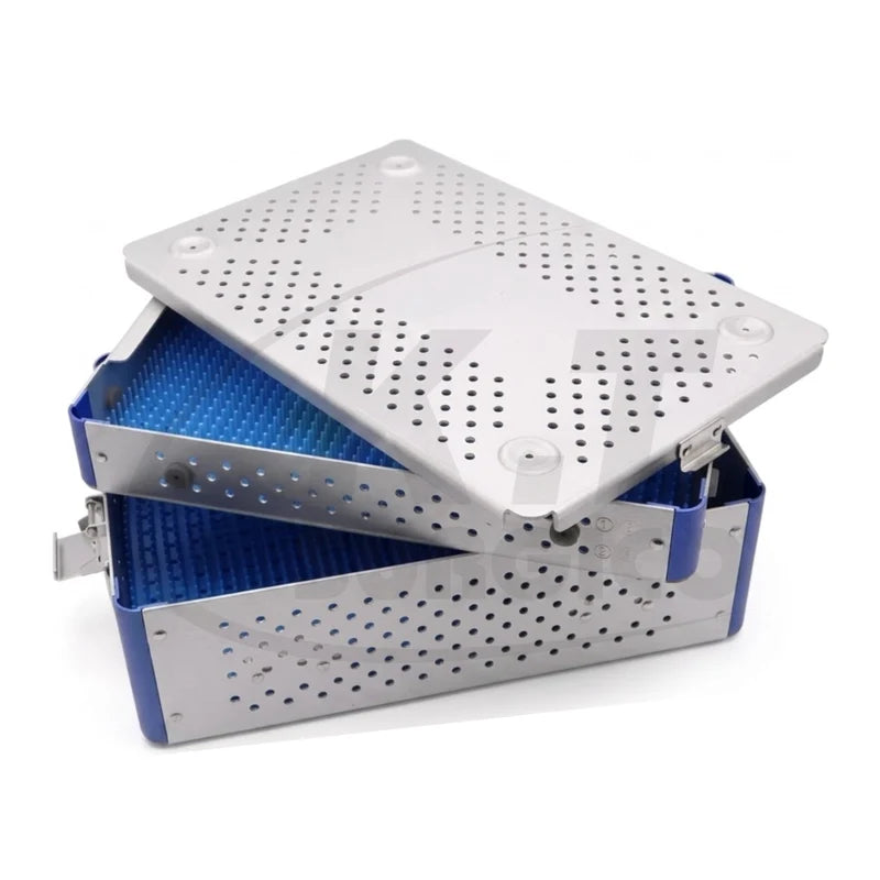 2-Layer Aluminum Sterilization Tray Case – Surgical Instrument Storage & Sterilization Box