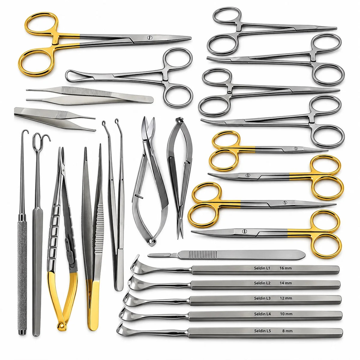 25-piece blepharoplasty instrument set for plastic surgery
