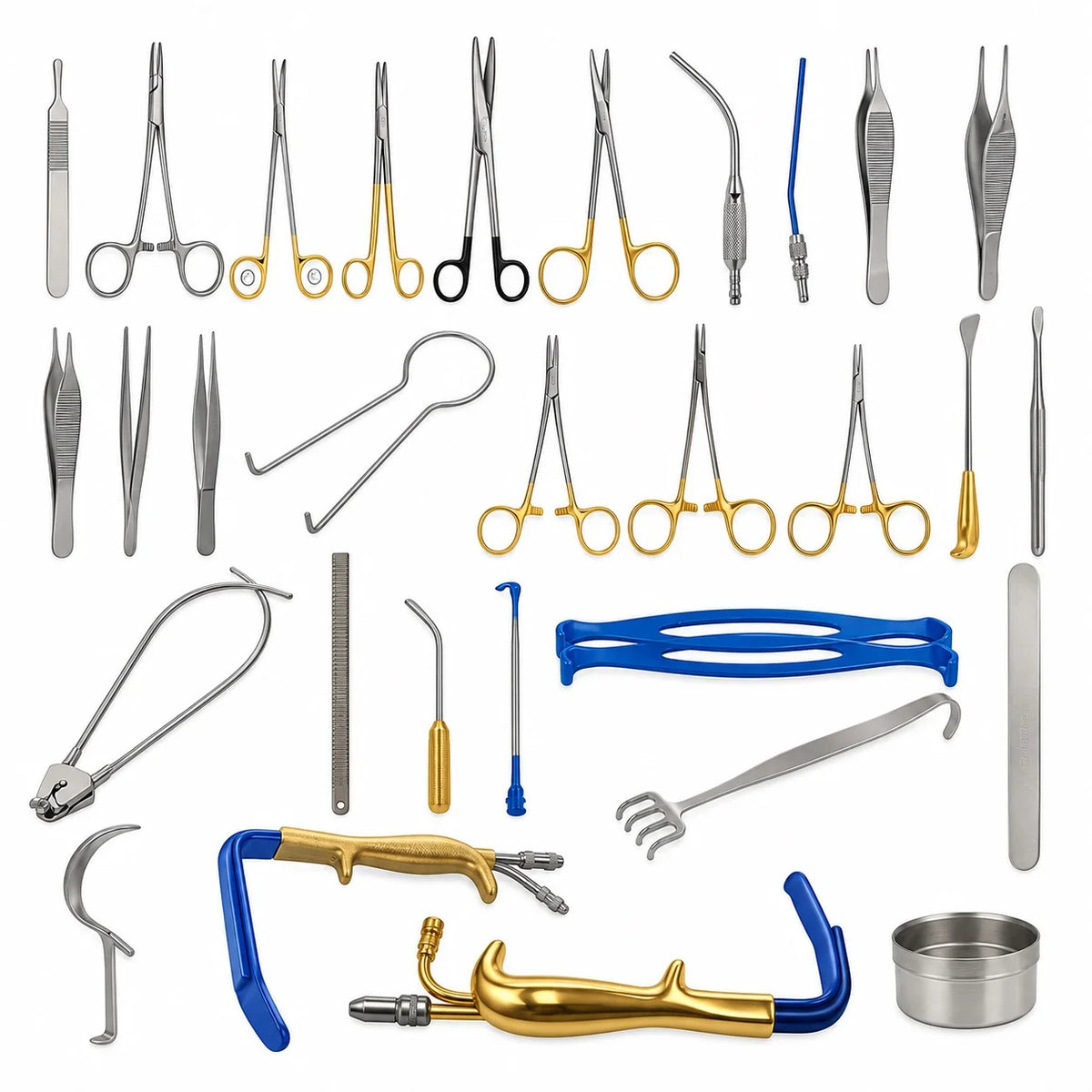 38-piece stainless steel breast augmentation instrument set
