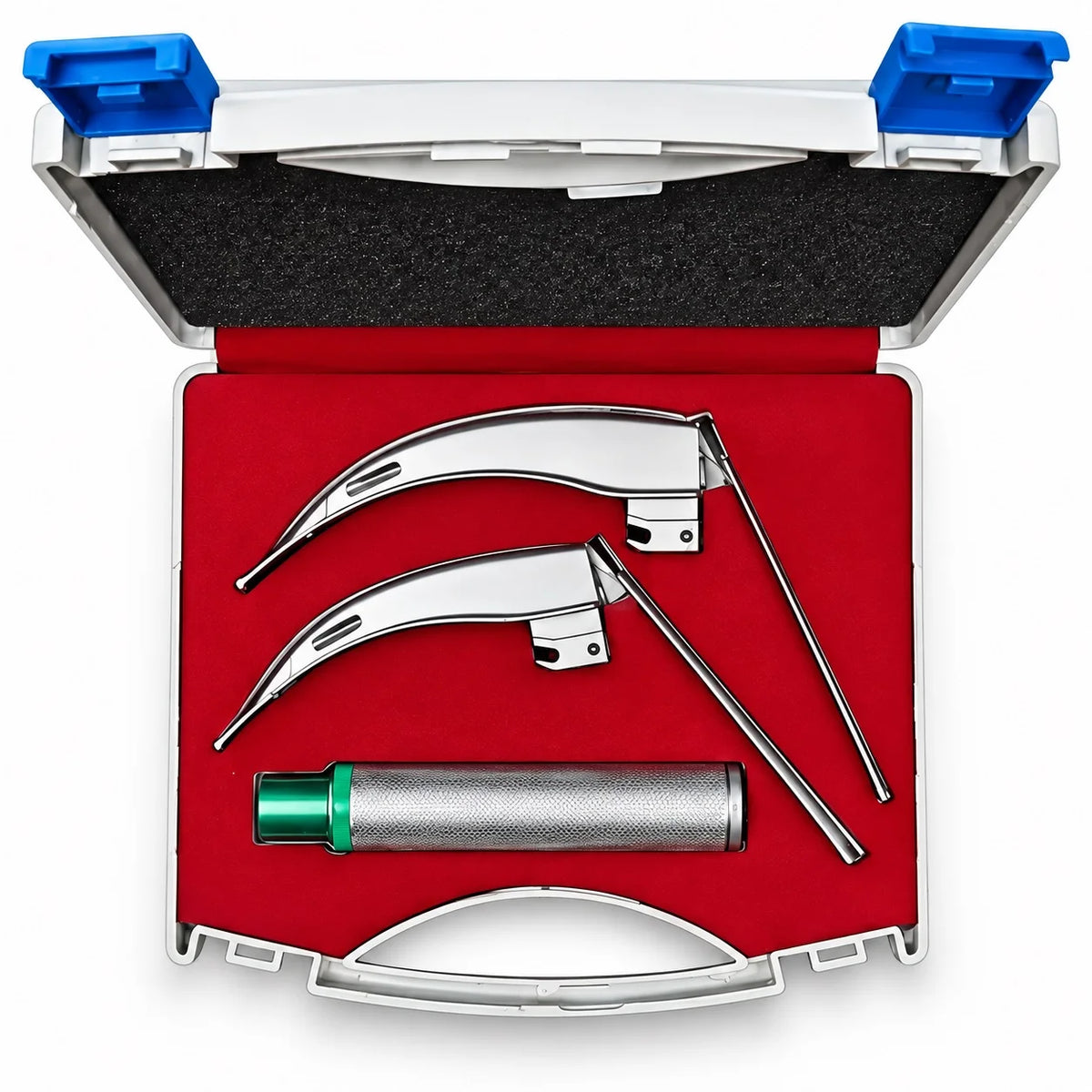 McCoy Flexi-Tip fiber optic laryngoscope set for airway management