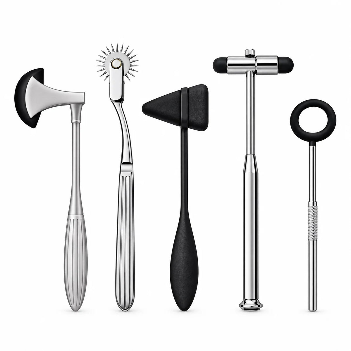 5-Piece Neurological Reflex Hammer Set – German Grade Surgical & Diagnostic Instruments