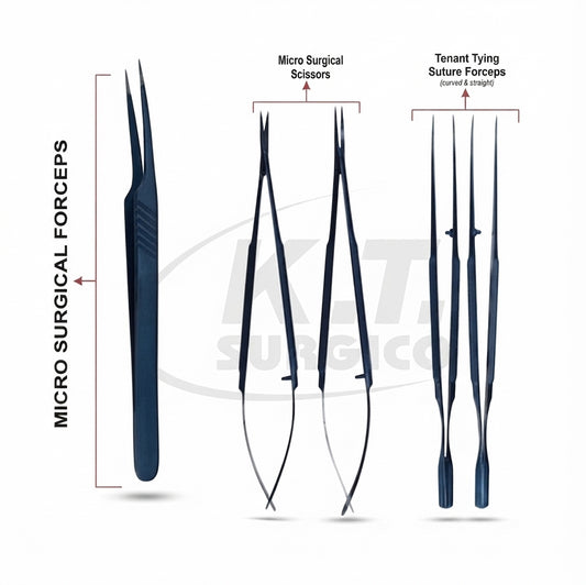 5-Piece Titanium Microsurgery Instrument Kit – Atraumatic Surgical Instruments