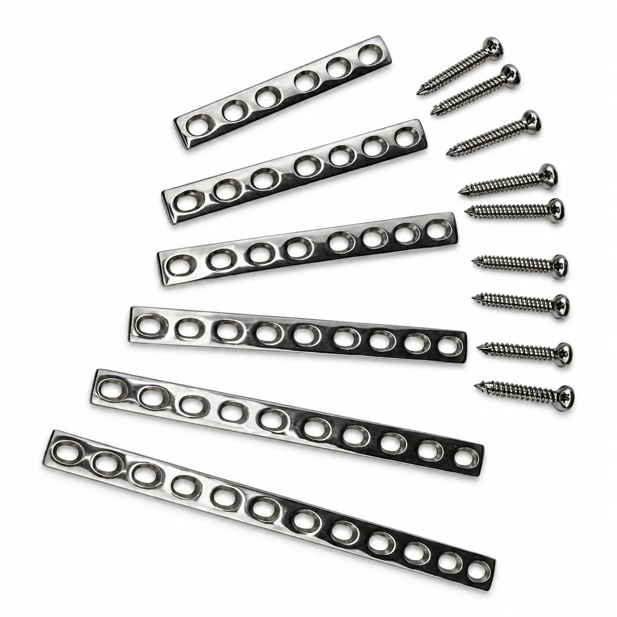 50-Piece Small DCP Plate & 3.5mm Cortical Screw Set – Stainless Steel Orthopedic Implants for Bone Fracture Fixation