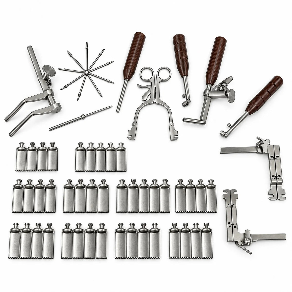 57-Piece Caspar Cervical Distractor Screw Set – Stainless Steel Spine Instruments