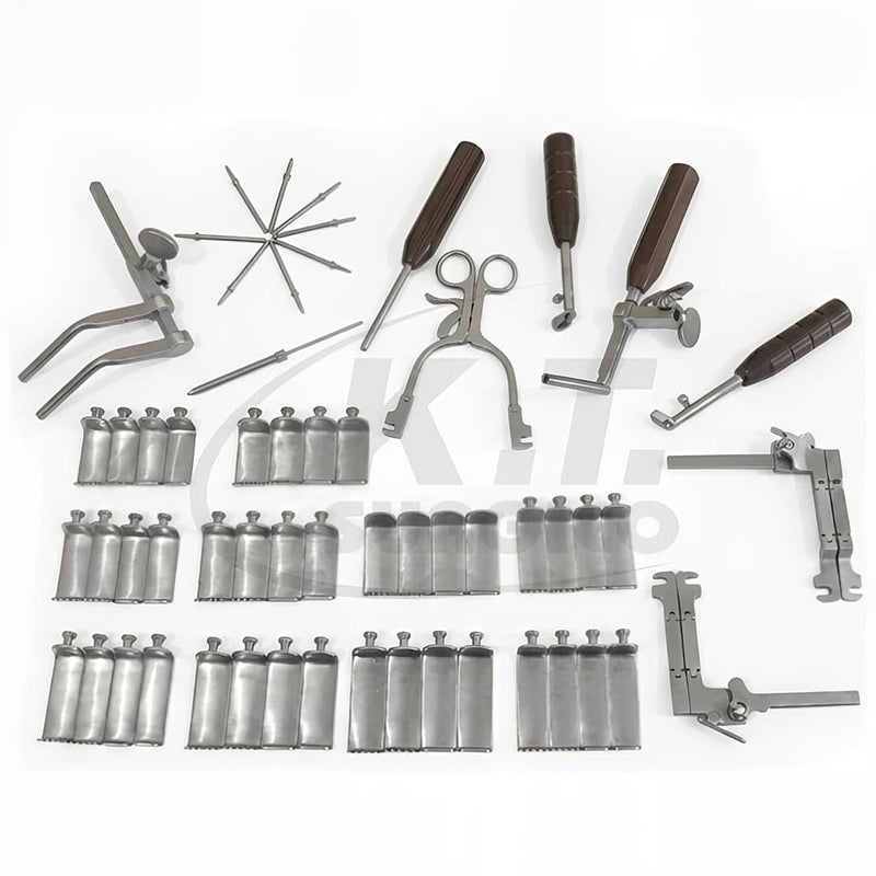 57-Piece Caspar Cervical Distractor Screw Set – Stainless Steel Neurosurgical Instruments for Cervical Spine Surgery