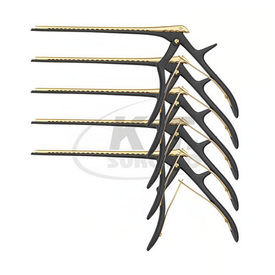 5 Pcs gold and black coated Kerrison rongeurs for spine surgery