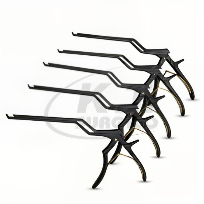 5-Piece Kerrison Bayonet Bone Rongeur Set – Stainless Steel Surgical Instruments for Spine Surgery, Black Coated
