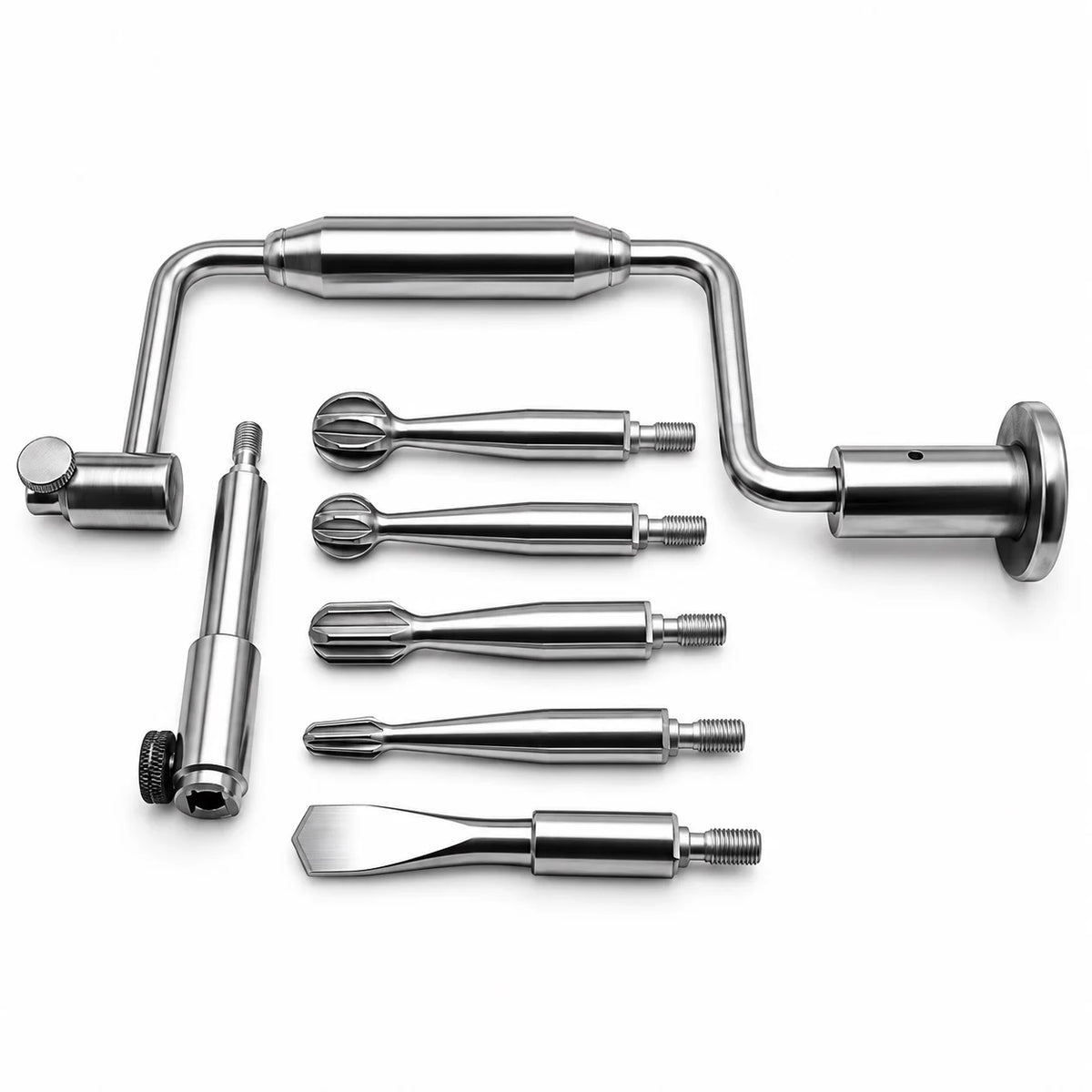 7-Piece Hudson Hand Drill Brace Set – Stainless Steel Orthopedic Surgical Instruments for Bone Drilling & Orthopedic Surgery