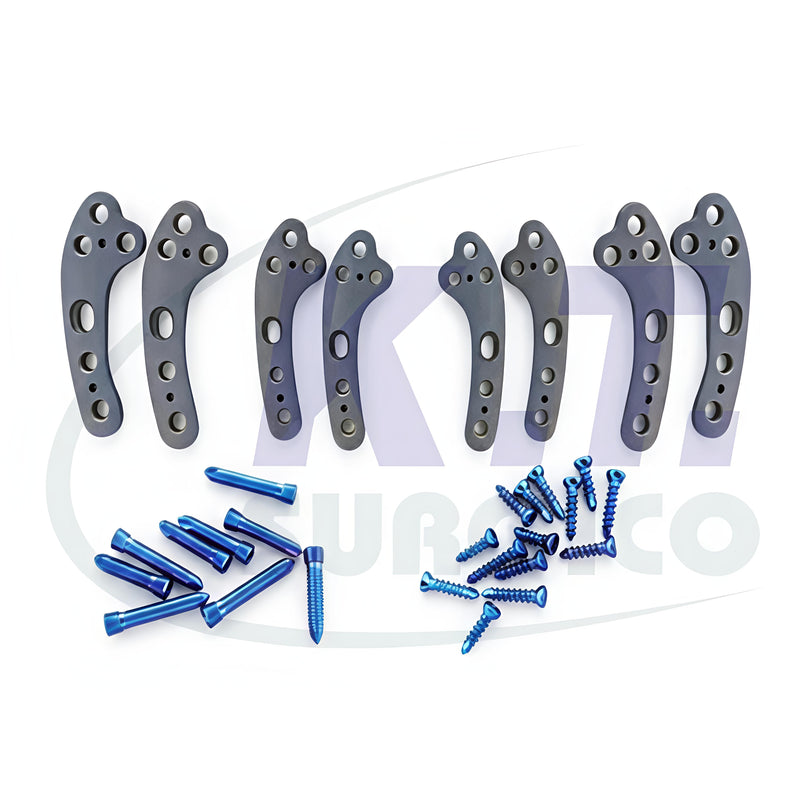8-Piece 2.0 & 2.4mm TPLO Plate Set with 72 Screws – Titanium Veterinary Orthopedic Implants for Canine TPLO Surgery