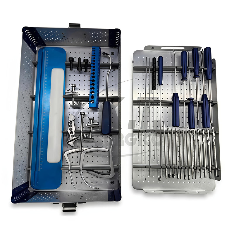 ACL PCL Knee Arthroscopy Instrument Set – Stainless Steel Surgical Instruments with 2 Plates