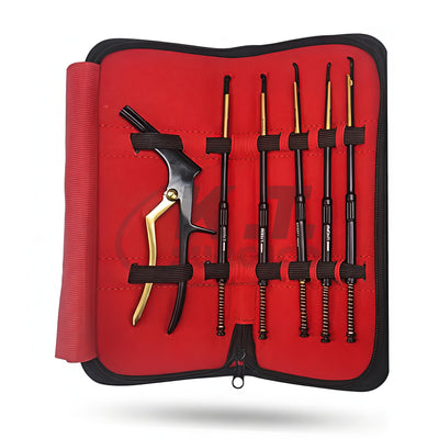 Black coated Interlaminar Kerrison rotating rongeur set for spine surgery