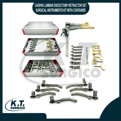 Caspar lumbar discectomy retractor set with container