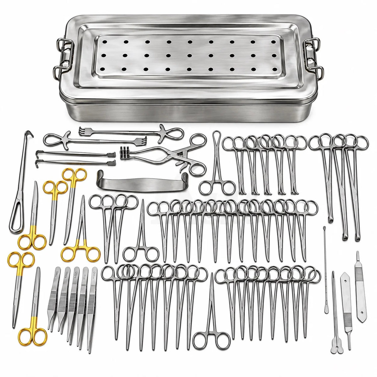 Hernia and hydrocelectomy instrument set for surgical repair