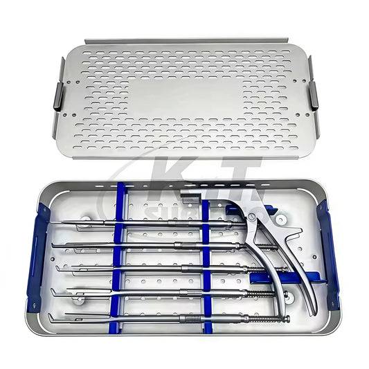 Interlaminar Kerrison rotating rongeur set for spine surgery and orthopedic procedures