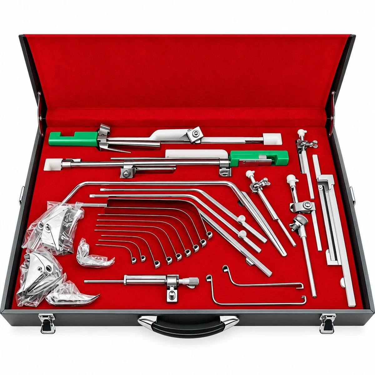 Thompson self-retaining retractor set for abdominal surgery