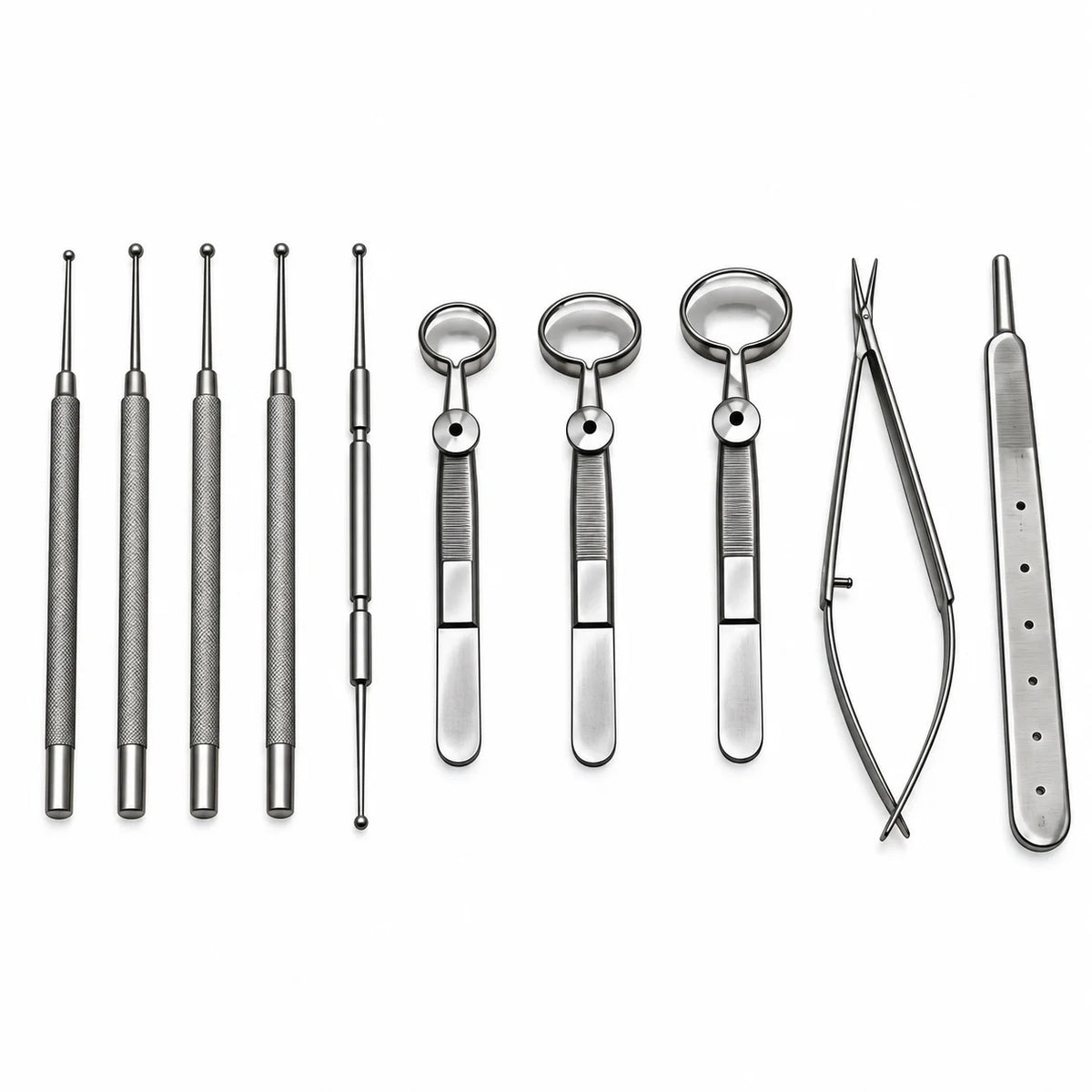 11-Piece Chalazion Curette Set – Stainless Steel Ophthalmic Surgical Instruments for Eye Surgery