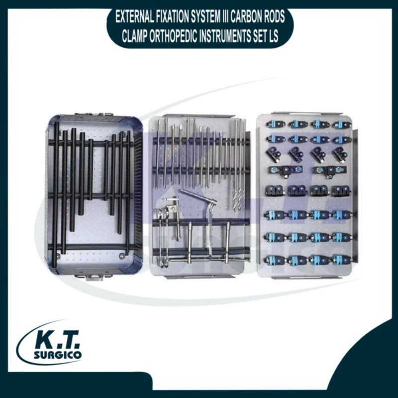 External Fixation System III Carbon Rods Clamp Orthopedic Instrument Set