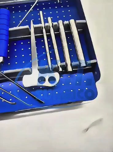 Complete UBE spine surgery instrument set for unilateral biportal endoscopic procedures.